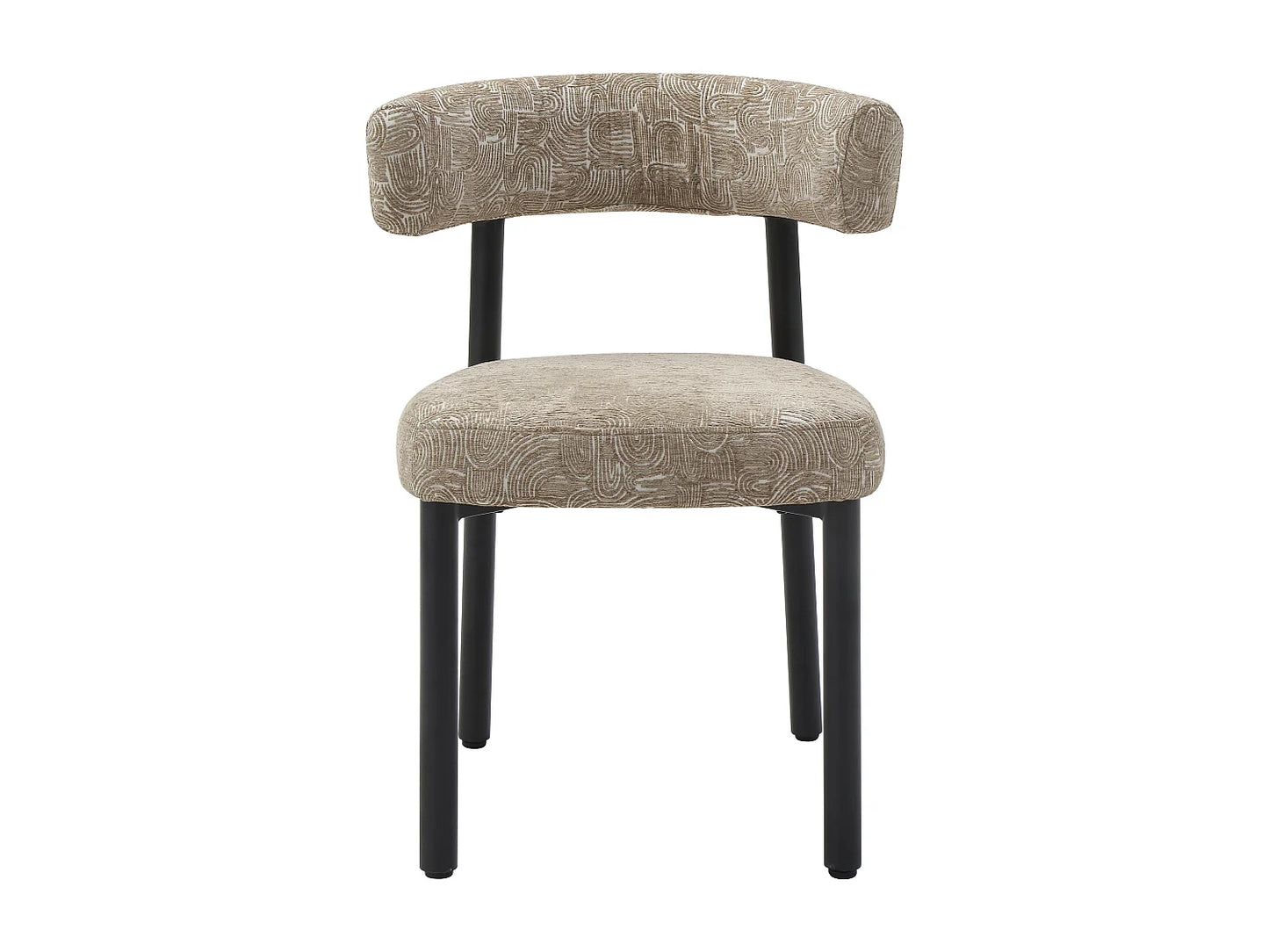Duo Chaises Japandi Tissu Pieds Métal Noir - Selorin