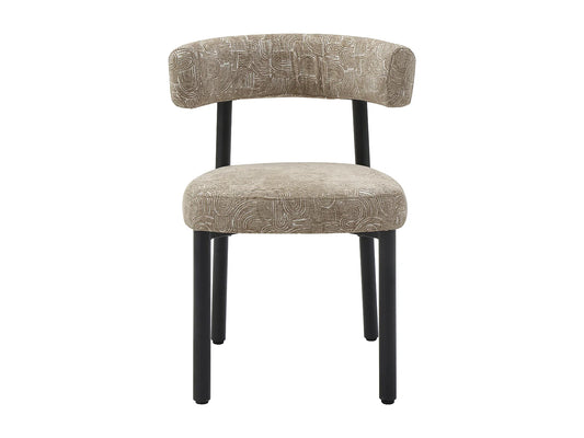 Duo Chaises Japandi Tissu Pieds Métal Noir - Selorin