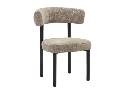 Duo Chaises Japandi Tissu Pieds Métal Noir - Selorin