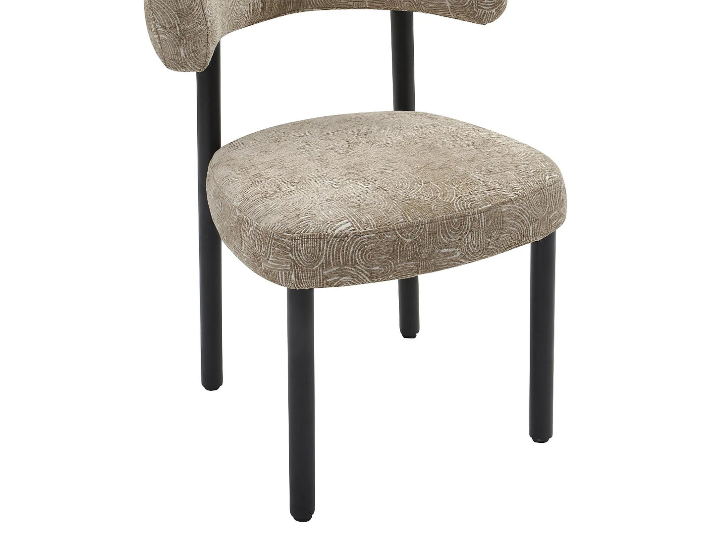 Duo Chaises Japandi Tissu Pieds Métal Noir - Selorin