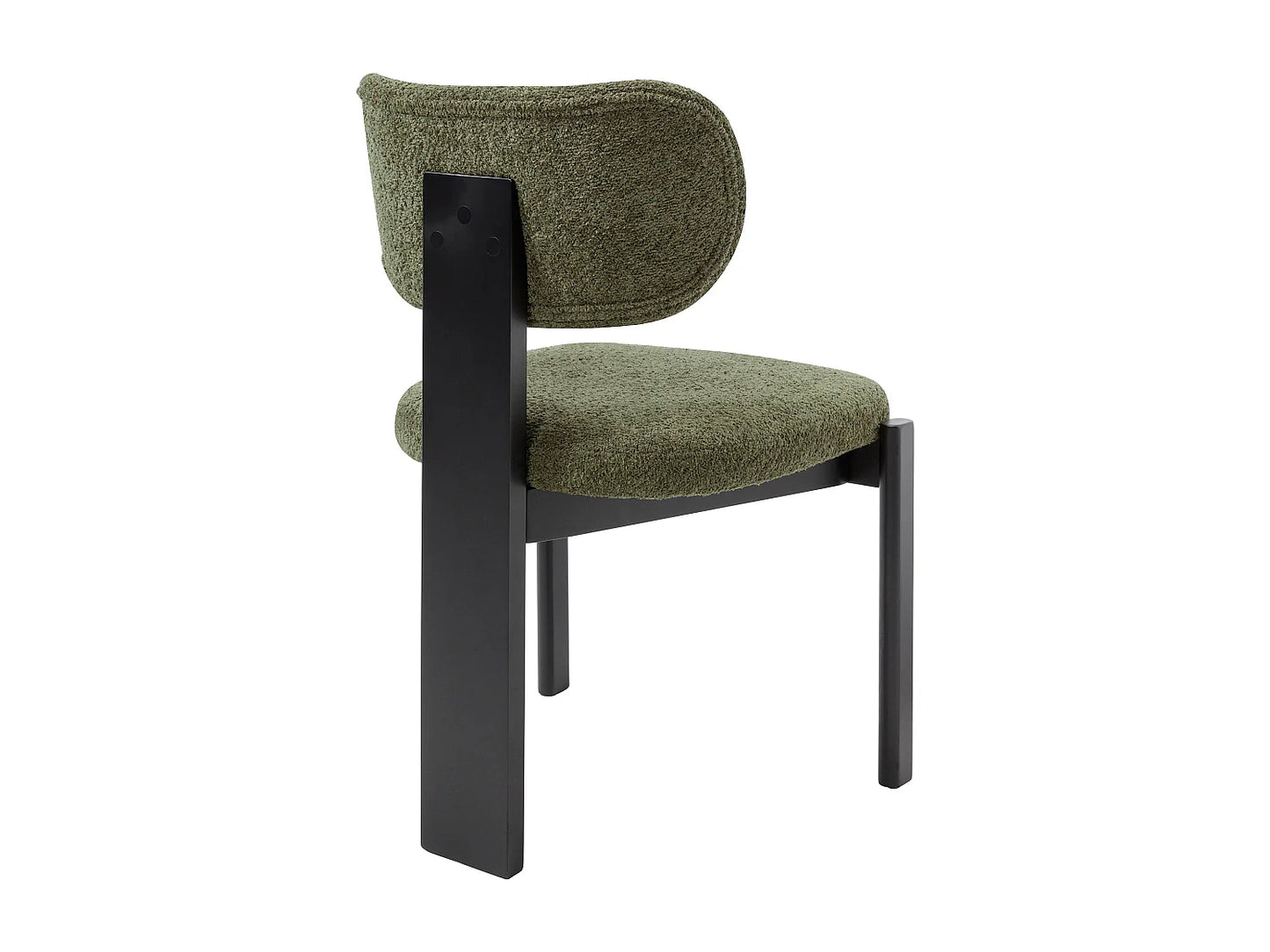 Duo Chaises Japandi Bouclette Noir Et Kaki - Wilana