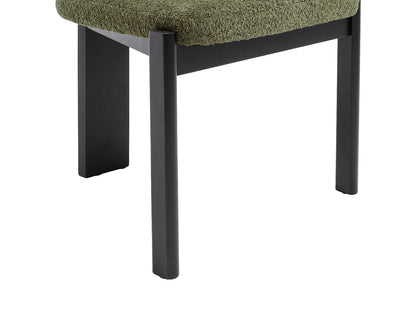 Duo Chaises Japandi Bouclette Noir Et Kaki - Wilana