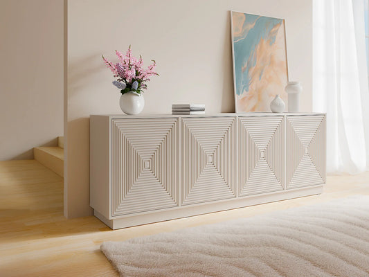 Buffet Quatre Portes Japandi Beige - Mezulia