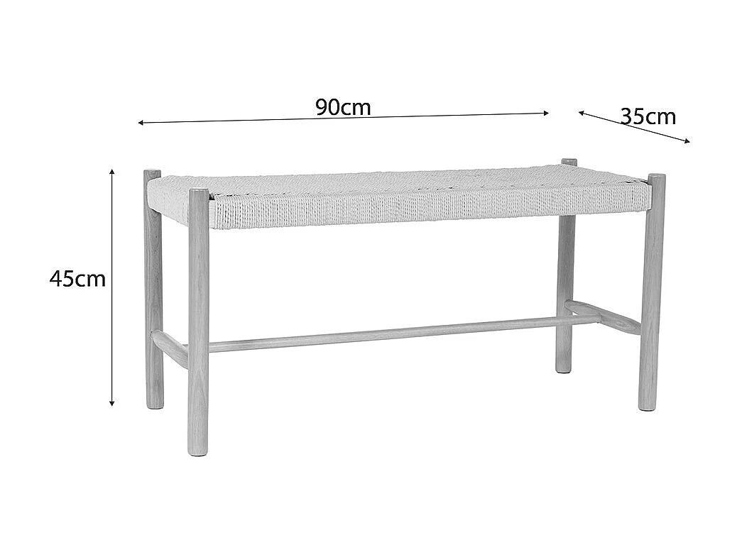 Banc Corde Japandi Bois Clair - Victor