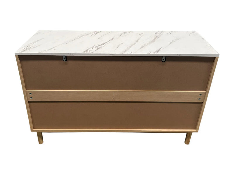 Buffet Rainuré Japandi Effet Marbre - Brox
