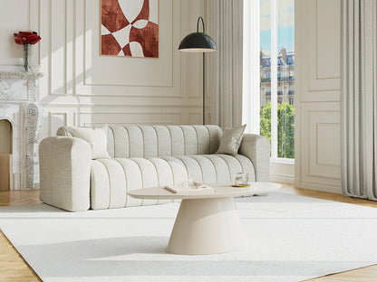 Table Basse Japandi Ovale Beige - Antelada