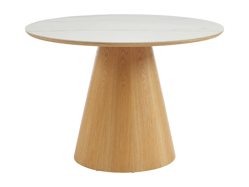 Table Céramique Japandi Effet Marbre Et Frêne - Antaliza