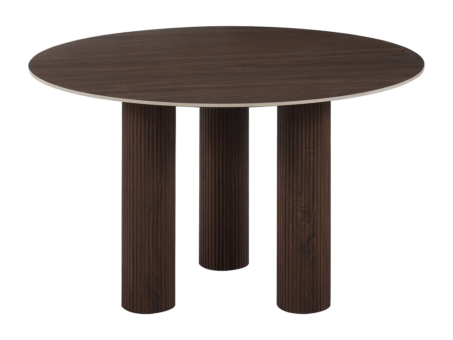 Table Ronde Japandi Céramique Noyer Foncé - Ana