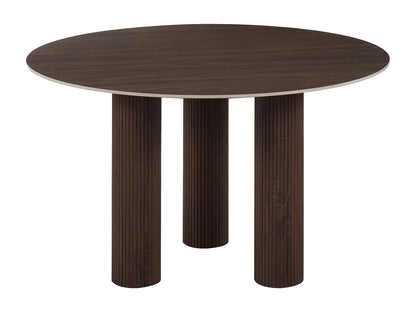 Table Ronde Japandi Céramique Noyer Foncé - Ana