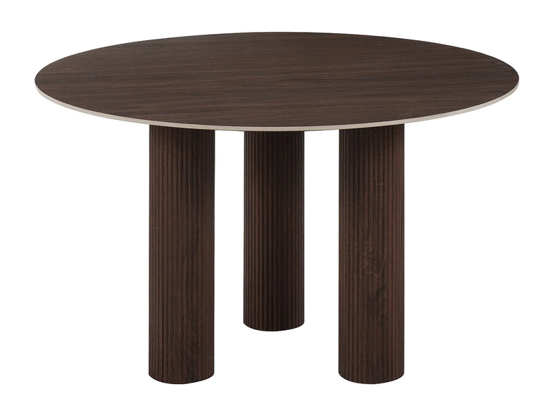 Table Ronde Japandi Céramique Noyer Foncé - Ana