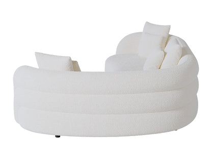 Canapé Japandi Arrondi Bouclette Blanche - Lapiota