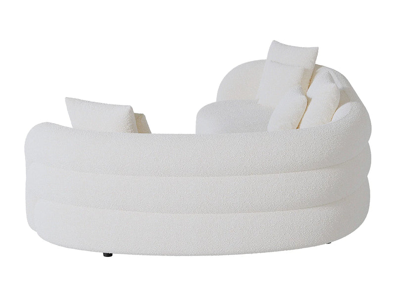 Canapé Japandi Arrondi Bouclette Blanche - Lapiota