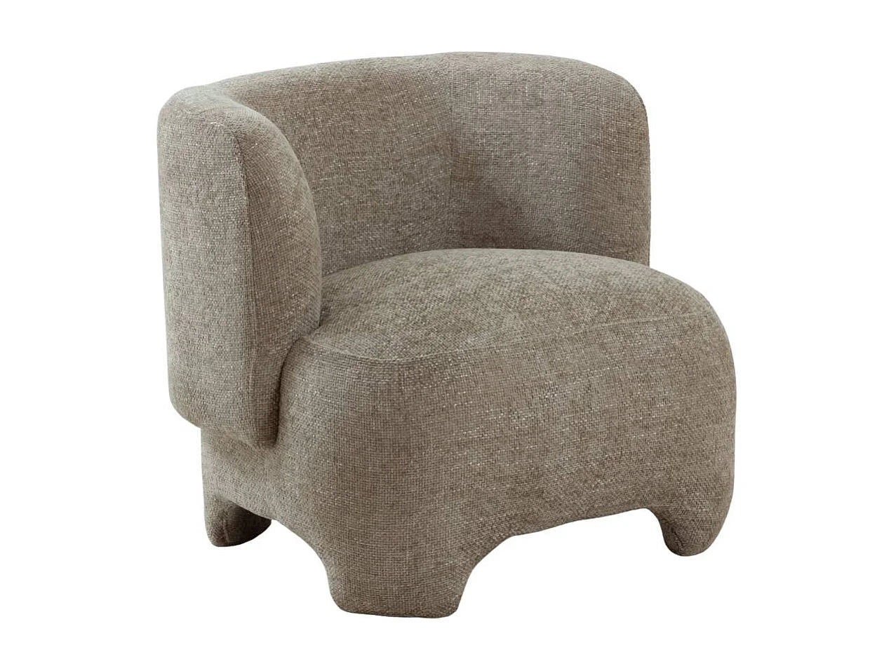 Fauteuil Japandi Arrondi Gris Beige - Thea