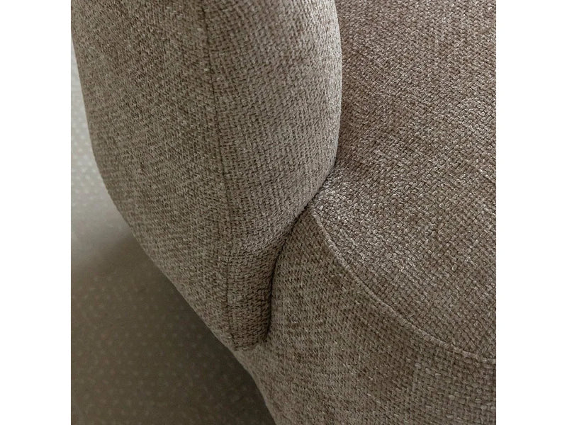 Fauteuil Japandi Arrondi Gris Beige - Thea