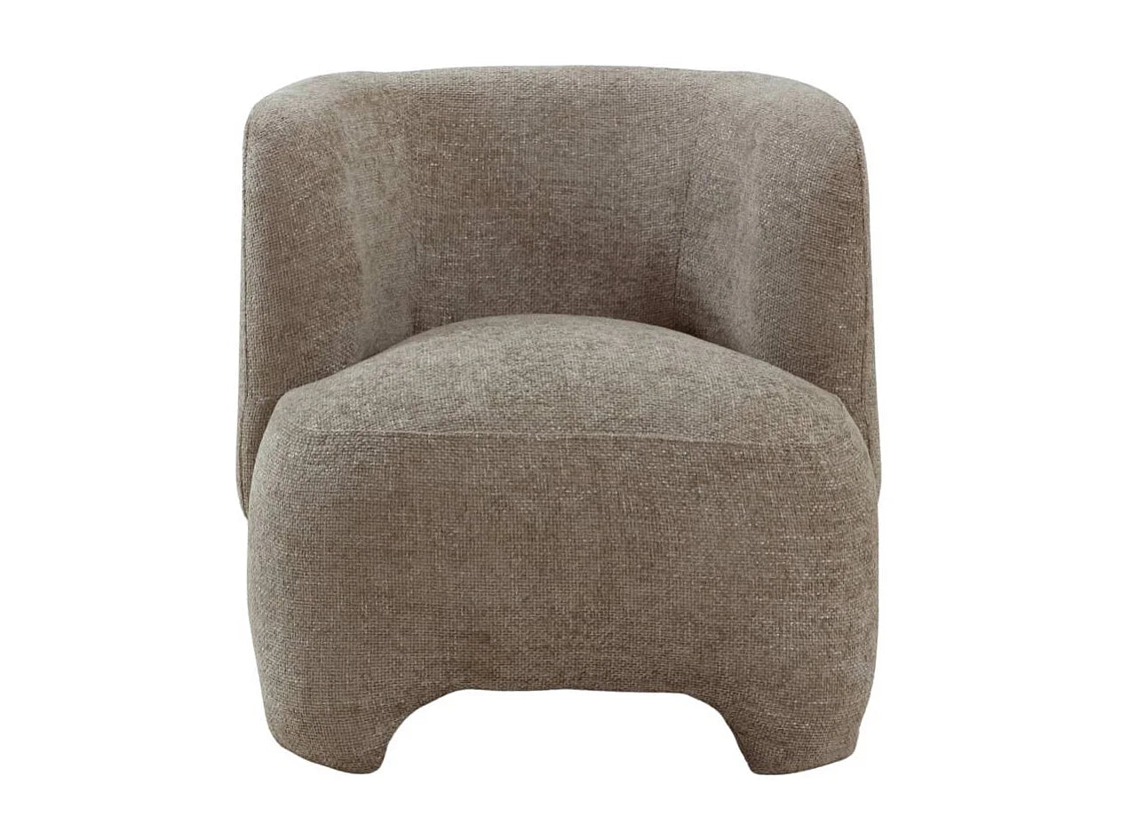 Fauteuil Japandi Arrondi Gris Beige - Thea