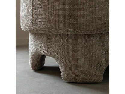 Fauteuil Japandi Arrondi Gris Beige - Thea