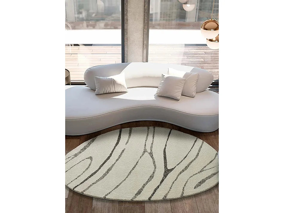 Tapis Japandi Abstrait Blanc Épuré - Niamey