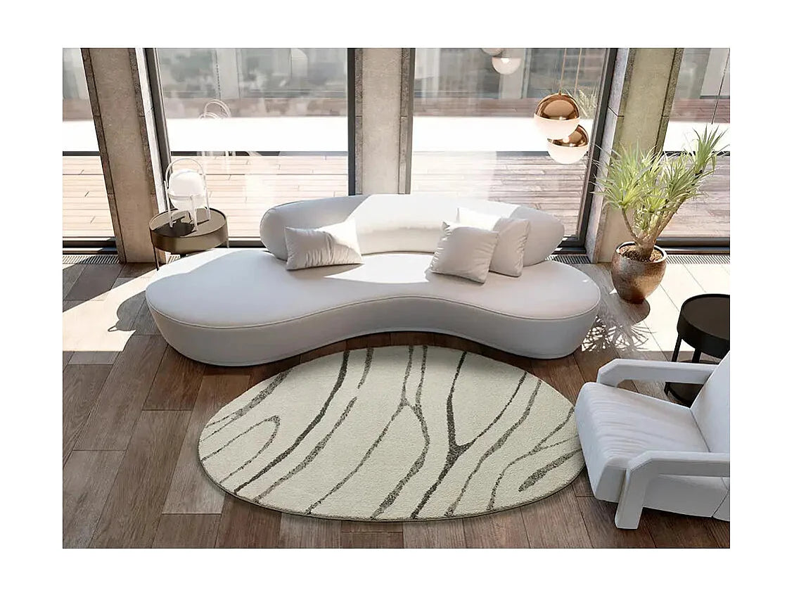 Tapis Japandi Abstrait Blanc Épuré - Niamey