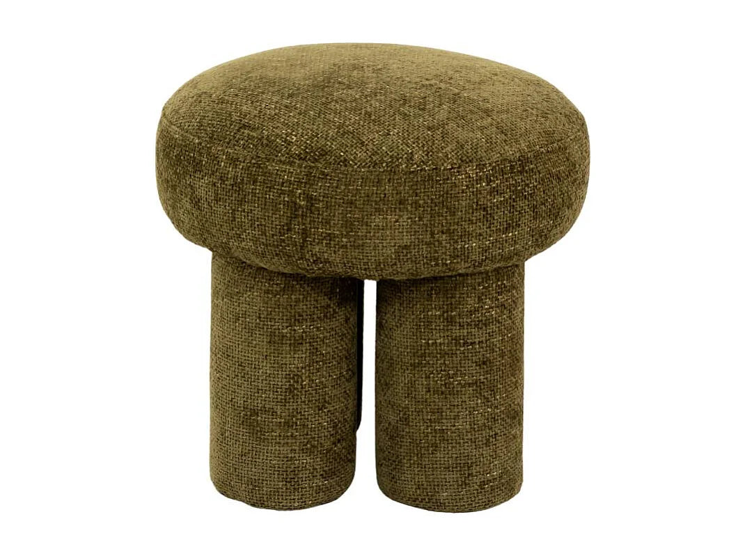 Petit Tabouret Japandi Tissu Kaki - Toby