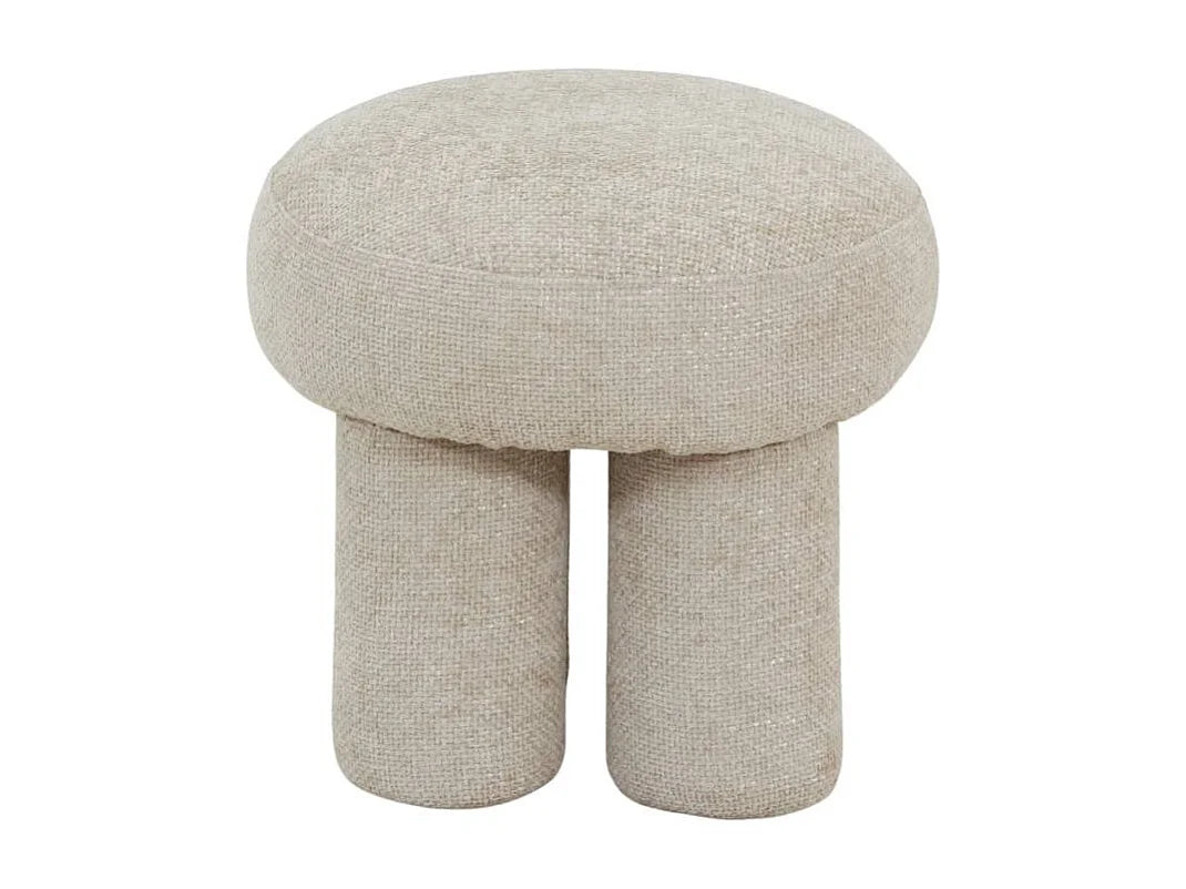 Petit Tabouret Japandi Tissu Écru - Toby