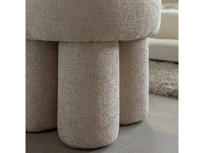 Petit Tabouret Japandi Tissu Écru - Toby