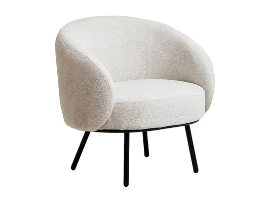 Fauteuil Japandi Bouclette Blanc Confort - Kanoa