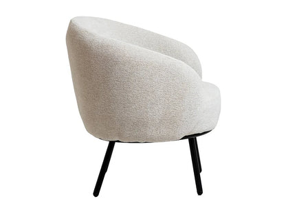 Fauteuil Japandi Bouclette Blanc Confort - Kanoa