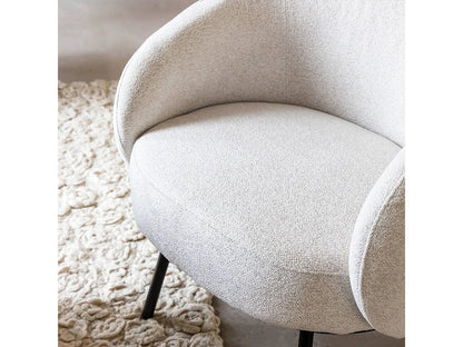 Fauteuil Japandi Bouclette Blanc Confort - Kanoa