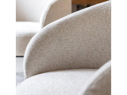 Fauteuil Japandi Bouclette Blanc Confort - Kanoa