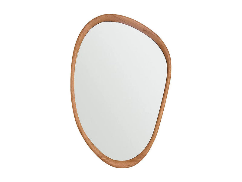 Miroir Organique Japandi Teck Massif 90cm - Organique