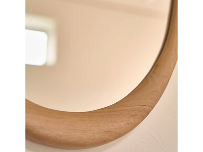 Miroir Organique Japandi Teck Massif 90cm - Organique