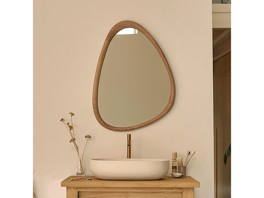 Miroir Nature Japandi En Teck Massif - Organique
