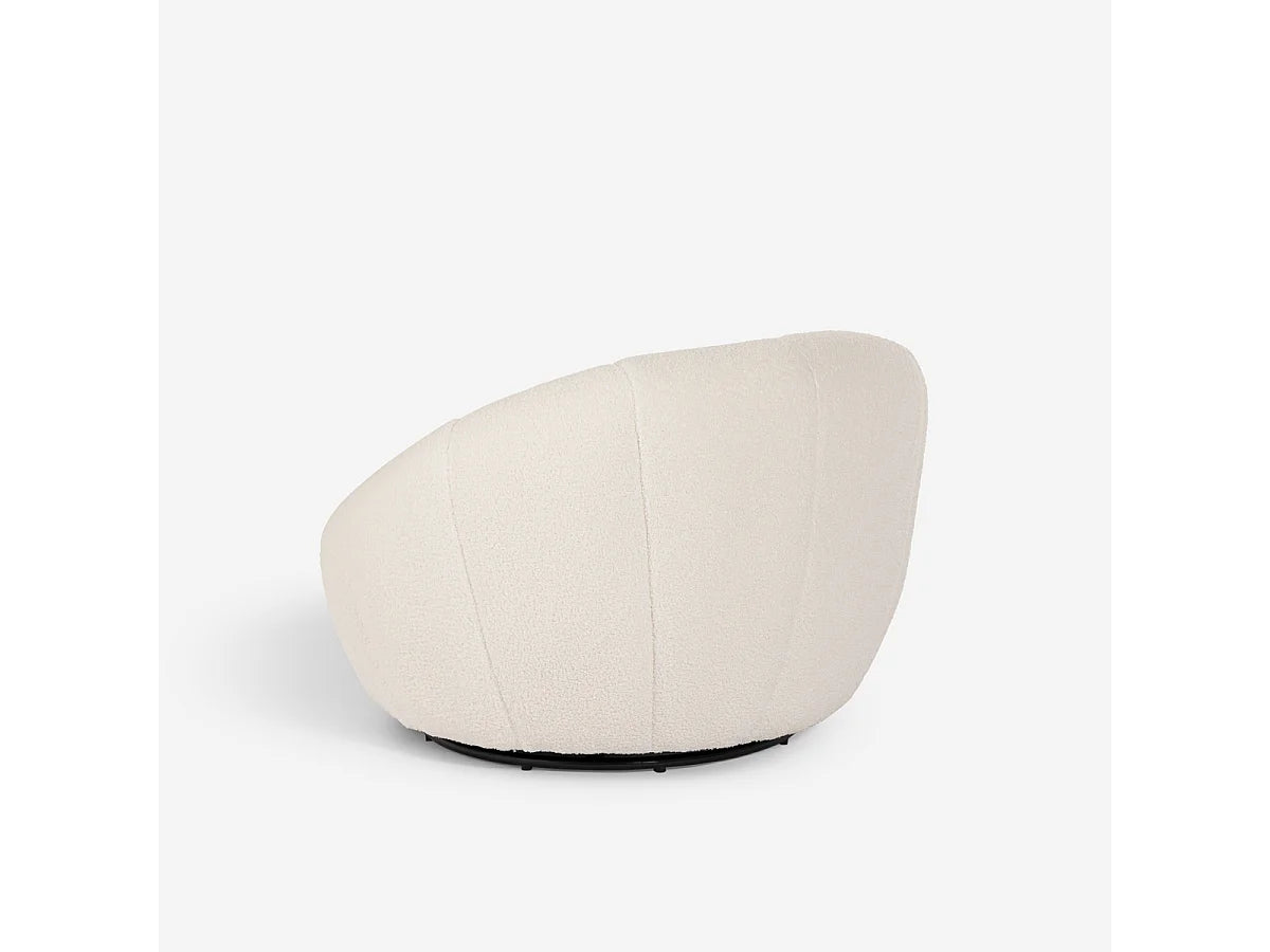 Fauteuil Japandi Pivotant Avec Repose-Pieds - Kuma