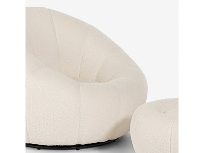 Fauteuil Japandi Pivotant Avec Repose-Pieds - Kuma