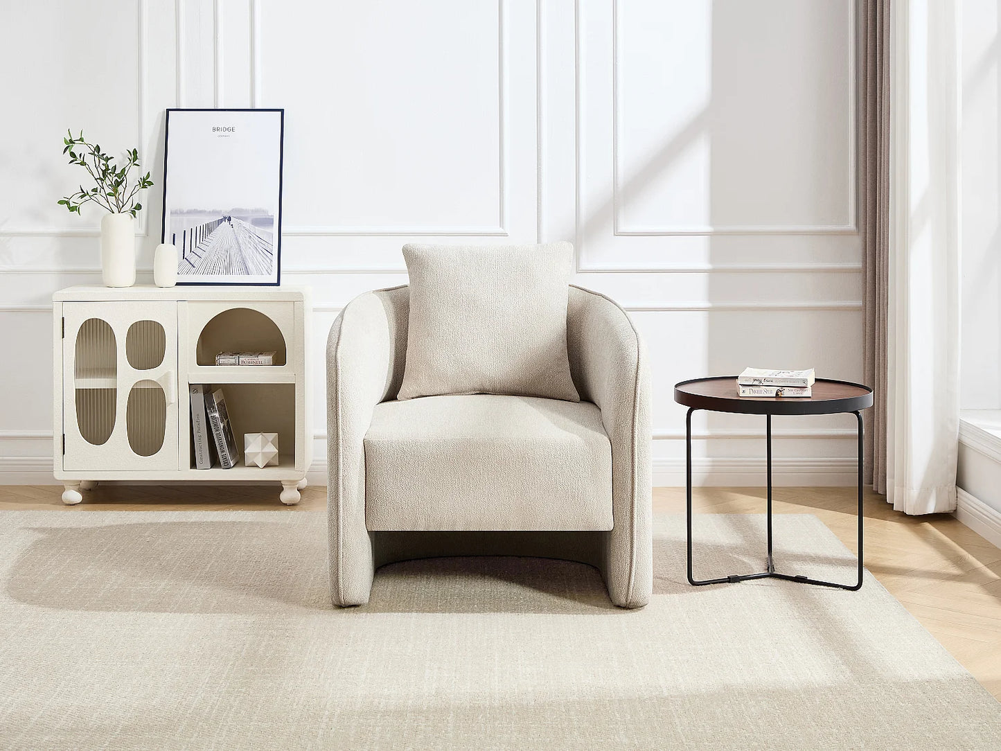 Fauteuil Japandi Design Beige - Lanito