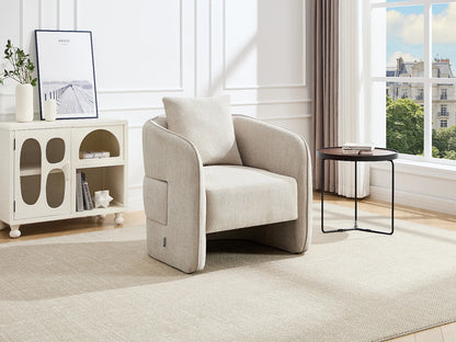 Fauteuil Japandi Design Beige - Lanito