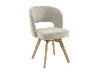 Chaise Pivotante Japandi Tissu Chêne Crème - Gustavy