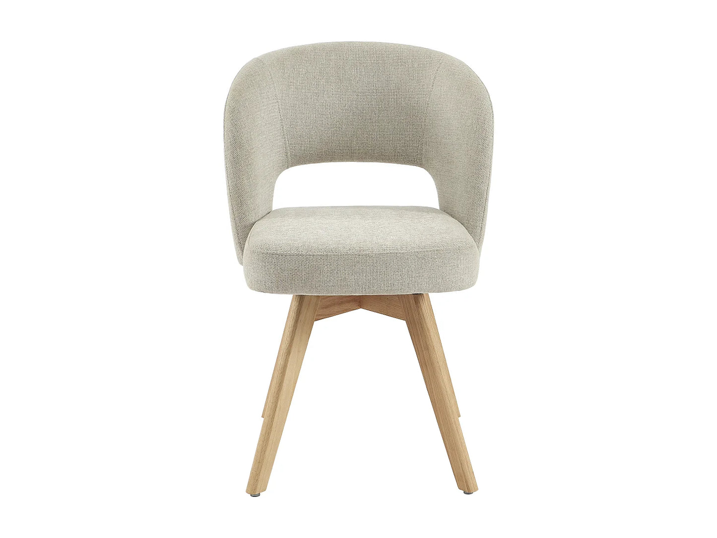 Chaise Pivotante Japandi Tissu Chêne Crème - Gustavy