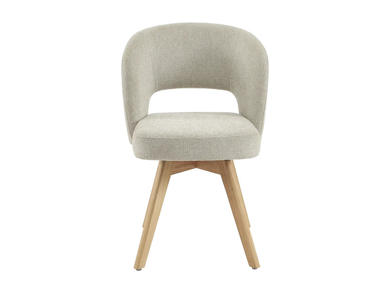 Chaise Pivotante Japandi Tissu Chêne Crème - Gustavy
