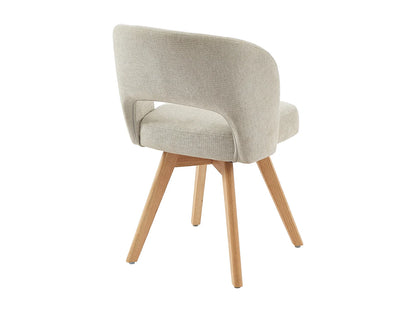 Chaise Pivotante Japandi Tissu Chêne Crème - Gustavy