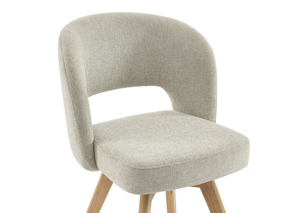 Chaise Pivotante Japandi Tissu Chêne Crème - Gustavy