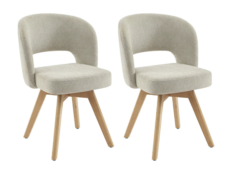 Chaise Pivotante Japandi Tissu Chêne Crème - Gustavy