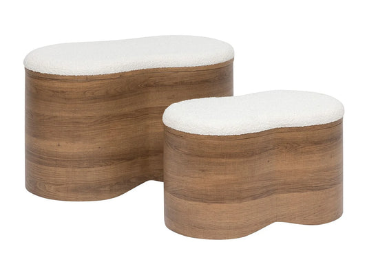 Duo Bancs Japandi Coffre Bouclette - Loe