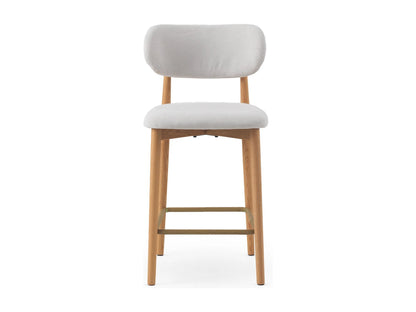 Lot 2 Tabourets Japandi Dossier Chêne Blanc - Chêne