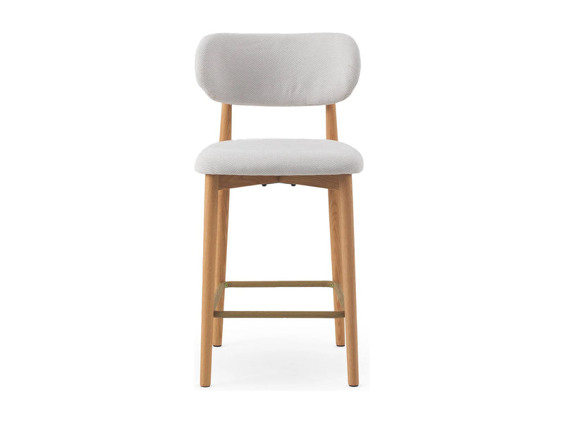 Lot 2 Tabourets Japandi Dossier Chêne Blanc - Chêne