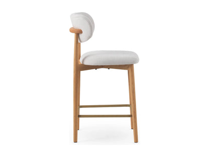Lot 2 Tabourets Japandi Dossier Chêne Blanc - Chêne
