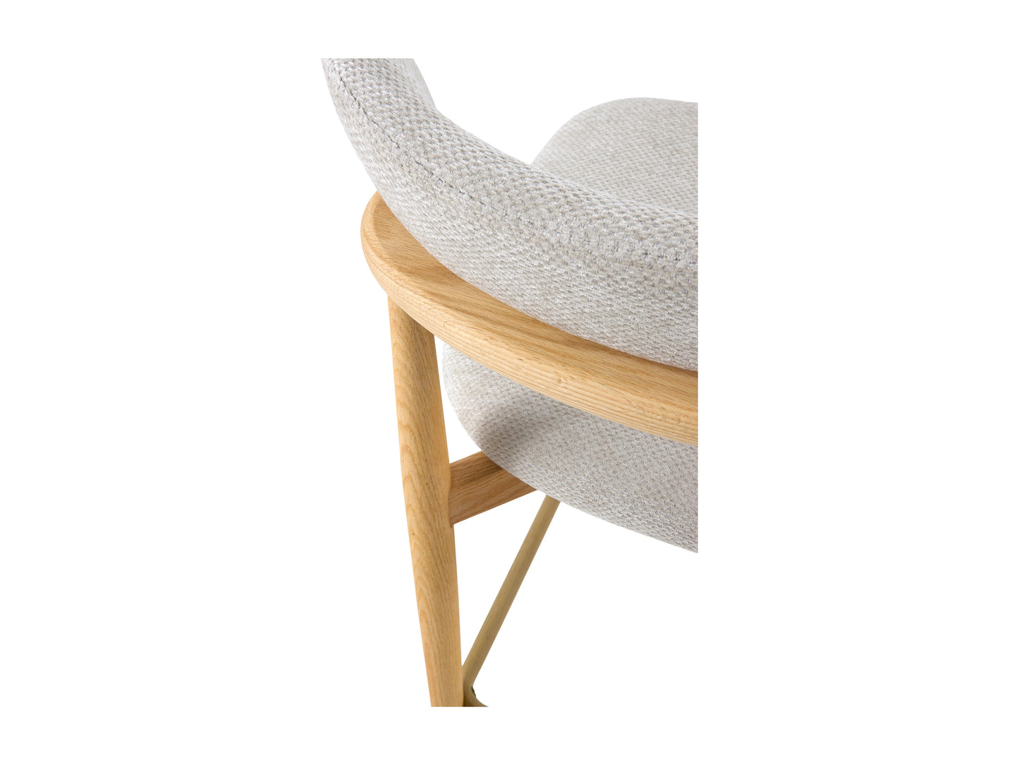 Lot 2 Tabourets Japandi Dossier Chêne Blanc - Chêne