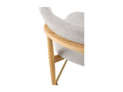 Lot 2 Tabourets Japandi Dossier Chêne Blanc - Chêne