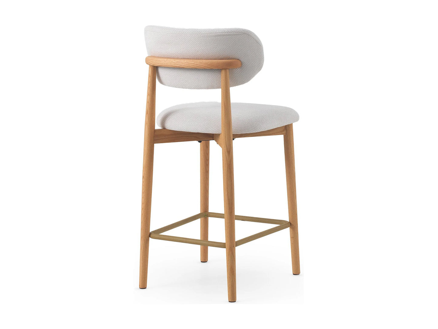 Lot 2 Tabourets Japandi Dossier Chêne Blanc - Chêne