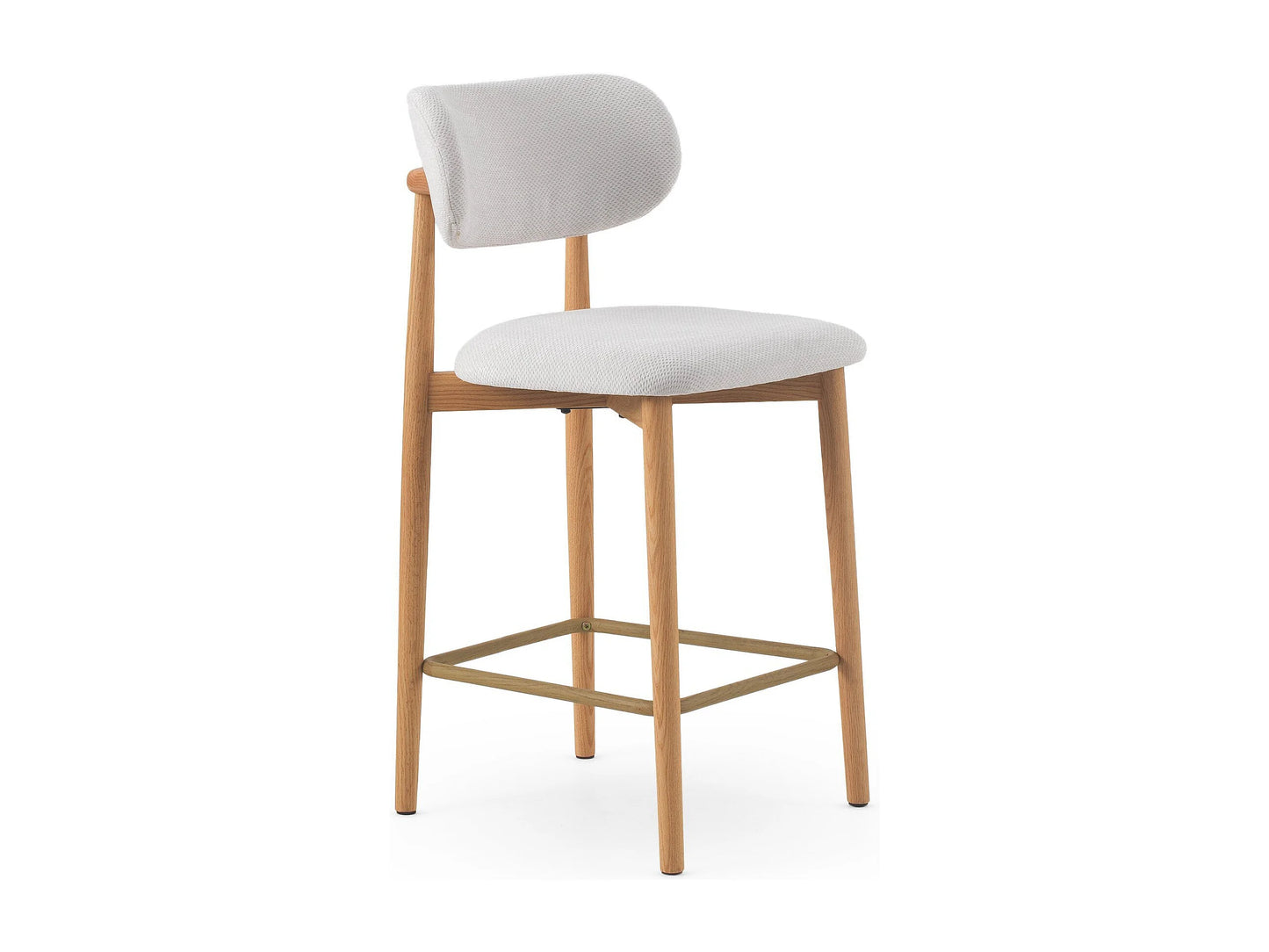 Lot 2 Tabourets Japandi Dossier Chêne Blanc - Chêne